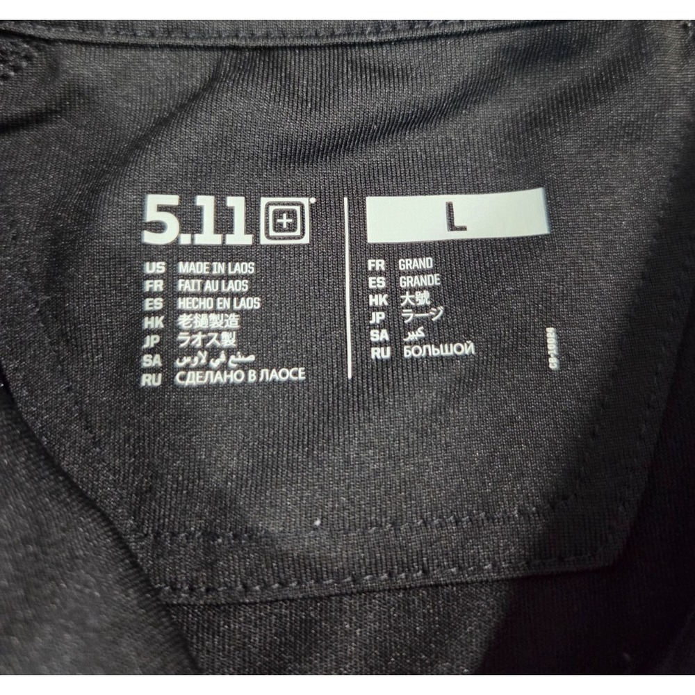 5.11 Tactical Shirt Mens Large Black Performance Stretch Active Quick Dry Polo - Picture 3 of 6